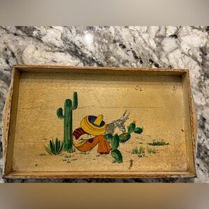 Vintage Wooden Tray- Robinhood Ware Still Life Painting